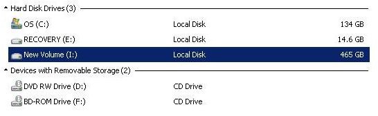 Drive List in Windows Explorer