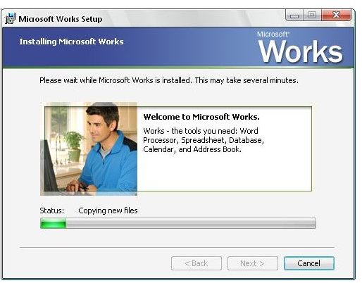 Installing Microsoft Works