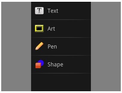 PRO Paint Camera - Google Android - Editing Options Screenshot