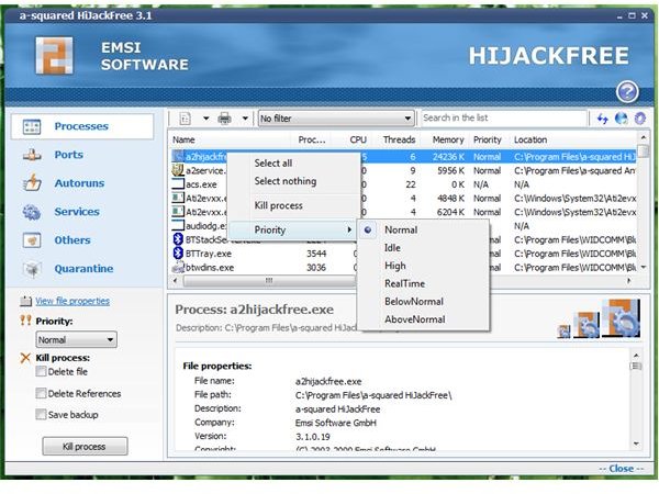 Handy Command in Using HiJackFree