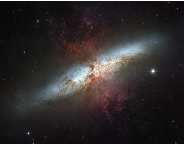 Hubble&rsquo;s image of the Cigar Galaxy. Credit: NASA