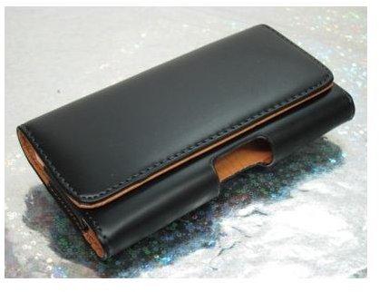 Black Horizontal Leather Pouch