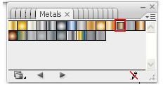 Adobe Illustrator CS3 Buttons - slanted gold chrome pipe buttons - gradient box