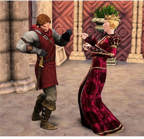 The Sims Medieval couple arguing
