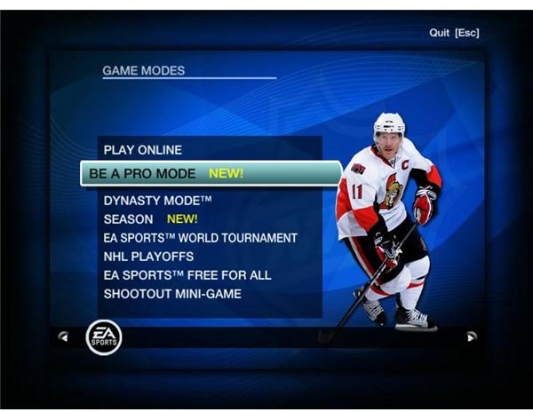 Playing NHL 09 - Game Modes Overview 