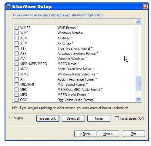 Set IrfanView as your default image viewing application in Windows XP