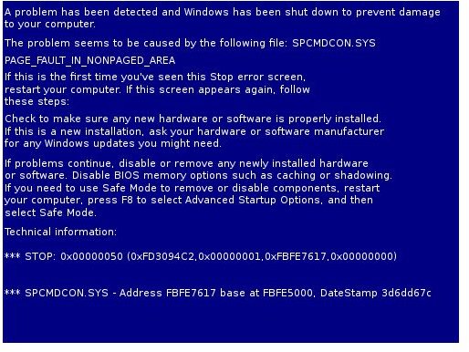 Windows 7 Blue Screen Memory Management