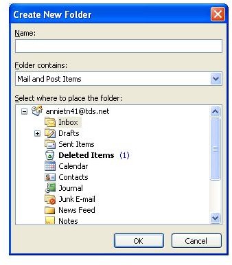 how to set up folders in outlook email