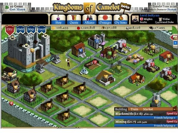 Kingdoms of Camelot: Evony Without the Boobs, Building your City
