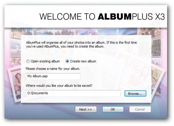 AlbumPlus X3 Initial Startup Screen