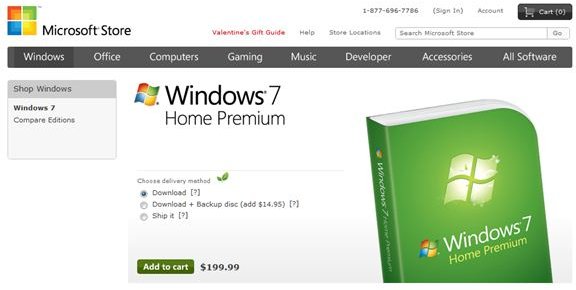 Windows 7 Store Page