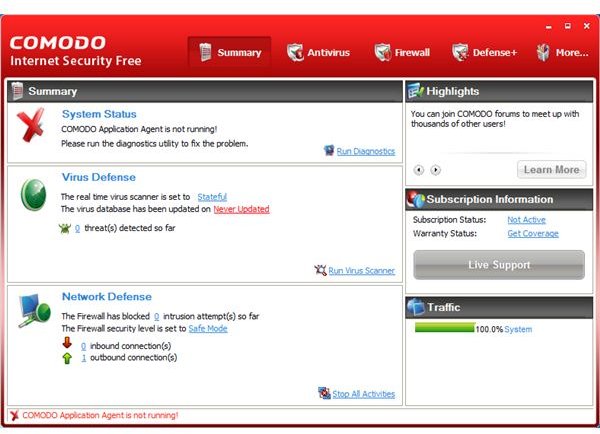 Comodo application agent не работает windows 10