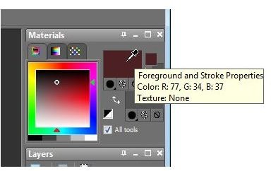 Click on the Foreground Color in the Materials Palette