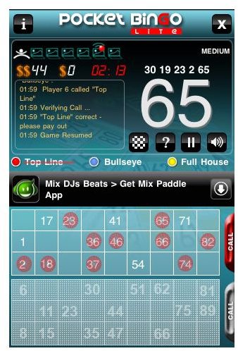 Pocket Bingo Lite iPhone App