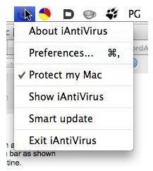 iAntiVirus Menu-Bar Preferences