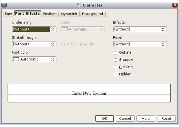 setting margins in freeoffice