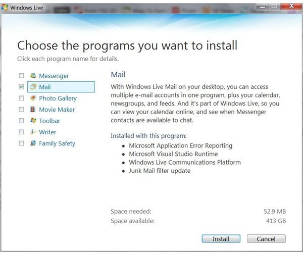 Windows Live Mail Install Instructions