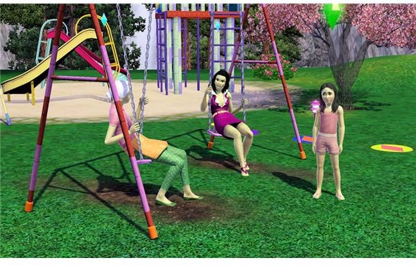 The Sims 3 green colored Sims