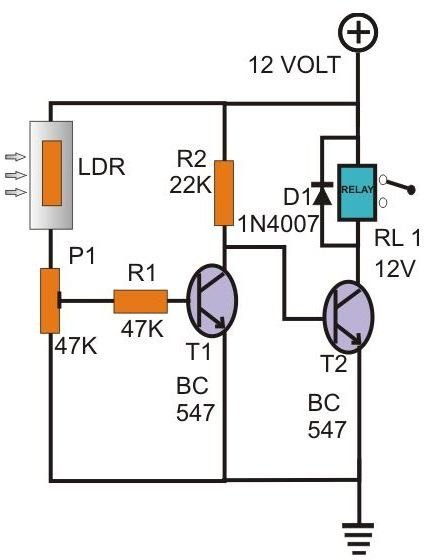 Simple Day Night Switch Circuit Diagram, Image