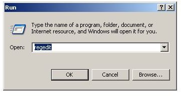 Starting Registry Editor in Windows XP