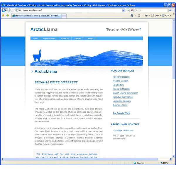 ArcticLlama Desktop View
