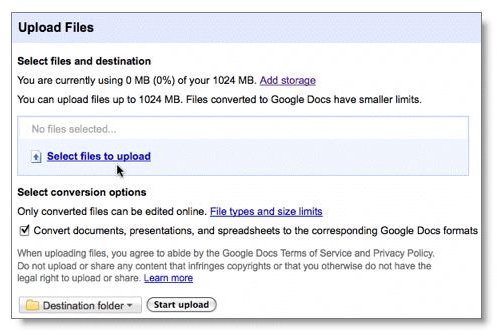 Uploading Multiple Files to Google Docs