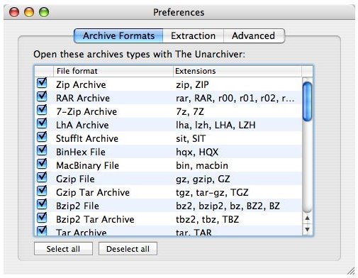 compress the unarchiver mac