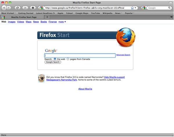 Firefox on The Mac