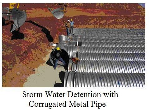 Storm Water Detention with Corrugated Metal Pipe