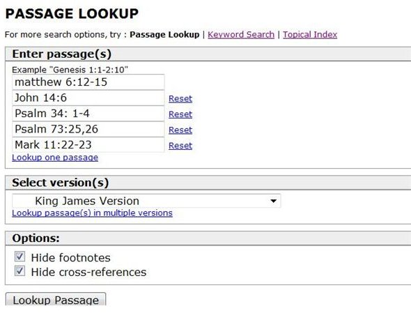 Gateway Bible Search: Passage Lookup