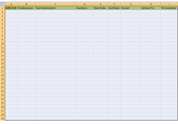 How to Create a  Work Breakdown Structure in Excel