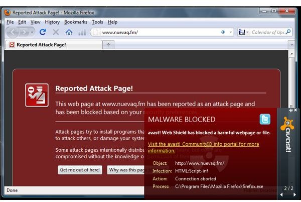 Avast Detects Malware