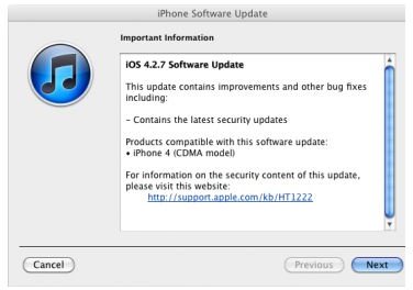 How to Download and Install the iOS 4.2.7 Update and What Features Are Included
