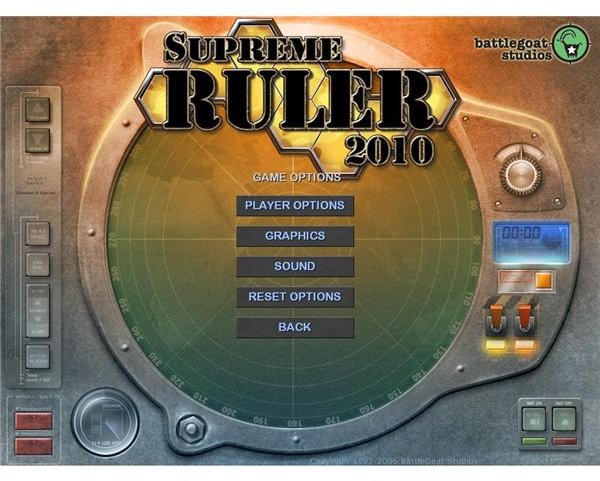 Supreme Ruler 2010 Main Screen