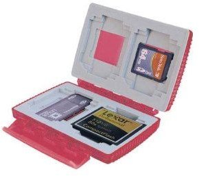 Gepe Extreme Red Memory Card Case for CompactFlash, MMC/SD, Memory Sticks, & Smart Media