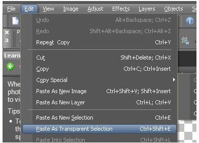 Paste as Transparent Selection