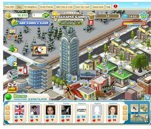 CityVille game Grows To Huge Numbers on Facebook