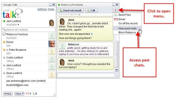 Google Talk Access Chat Logs