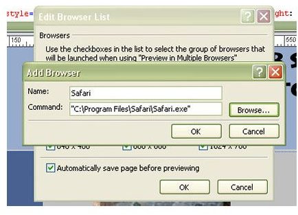 adding browsers to microsoft web expression 4