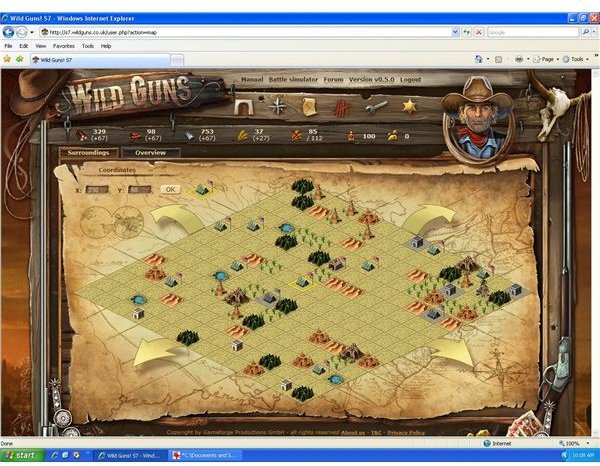 Wild Guns Game Map