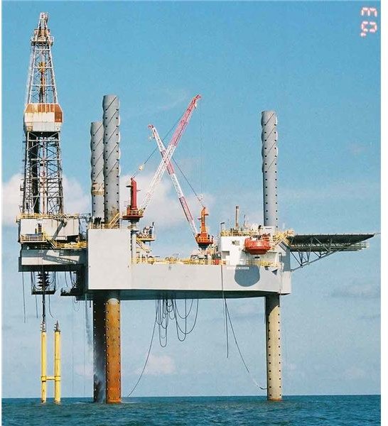 Oil drilling from sea floor in search of Black Gold