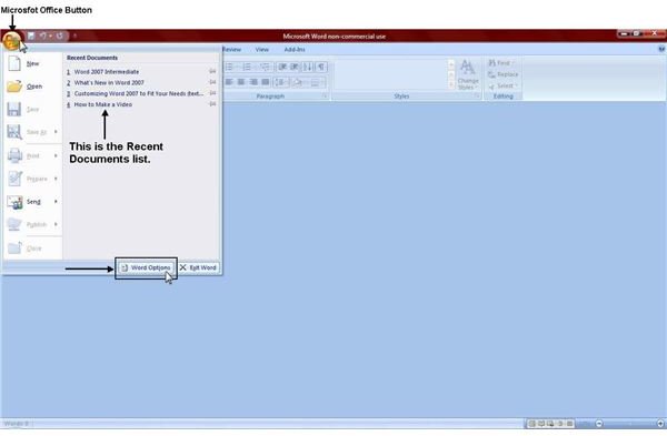 Remove Documents from Word 2007 Recent Documents List