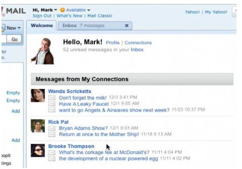 Yahoo Mail &lsquo;connections&rsquo; feature