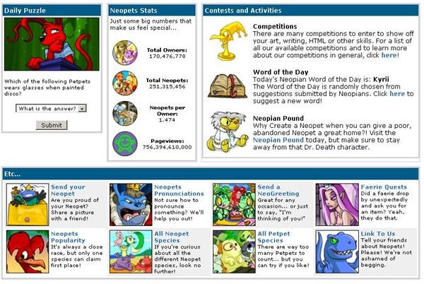 free online games like neopets