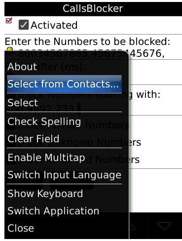 Add contacts to CallsBlocker