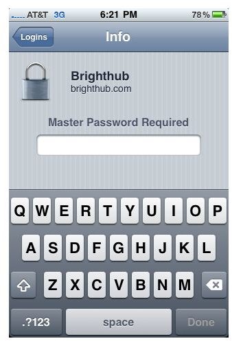 Master password