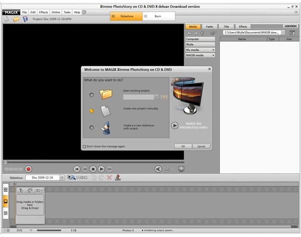 magix slideshow maker 2 standard or widescreen