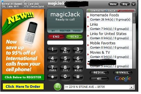 Using the Magic Jack with Windows 7