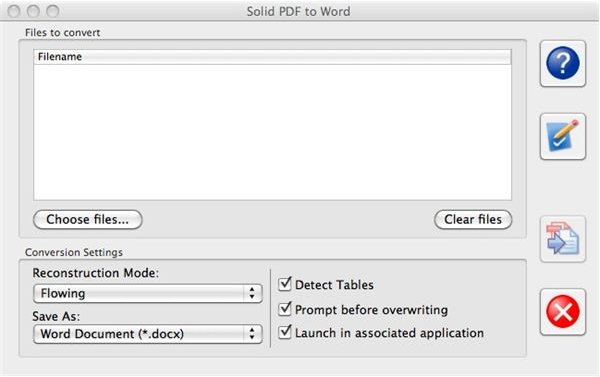 Solid PDF to Word Main Window