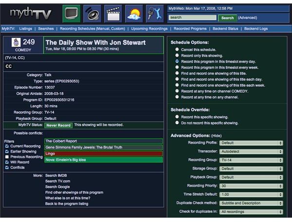 MythTV Web Details